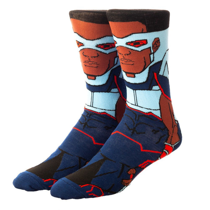 Bioworld Marvel Falcon Animigos 360 Character Mens Crew Socks