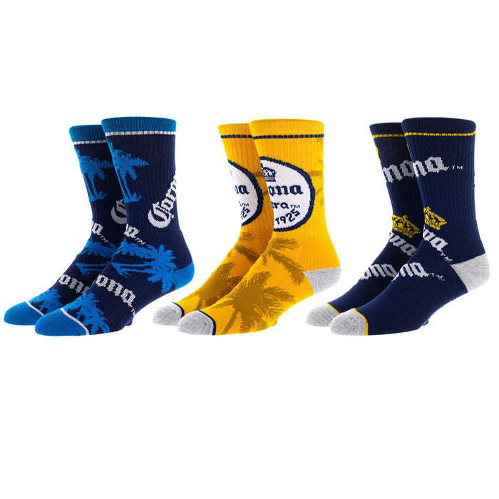 Bioworld Corona Mens Crew Socks, 3 Pairs