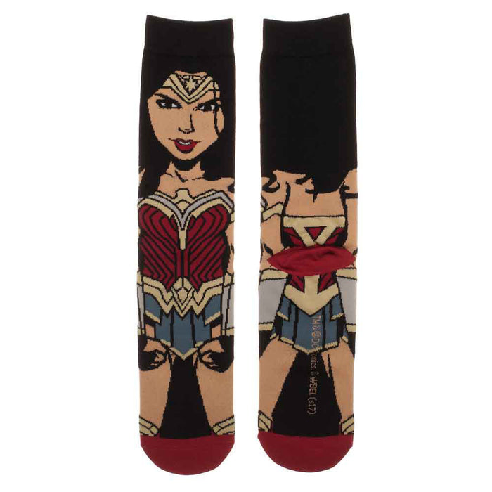 Bioworld Justice League Wonder Woman 360 Character Mens Crew Socks