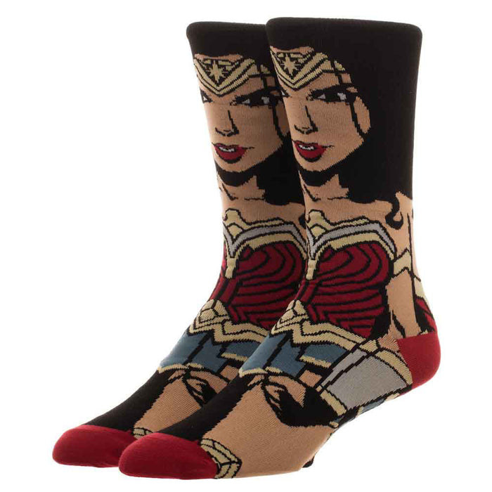 Bioworld Justice League Wonder Woman 360 Character Mens Crew Socks