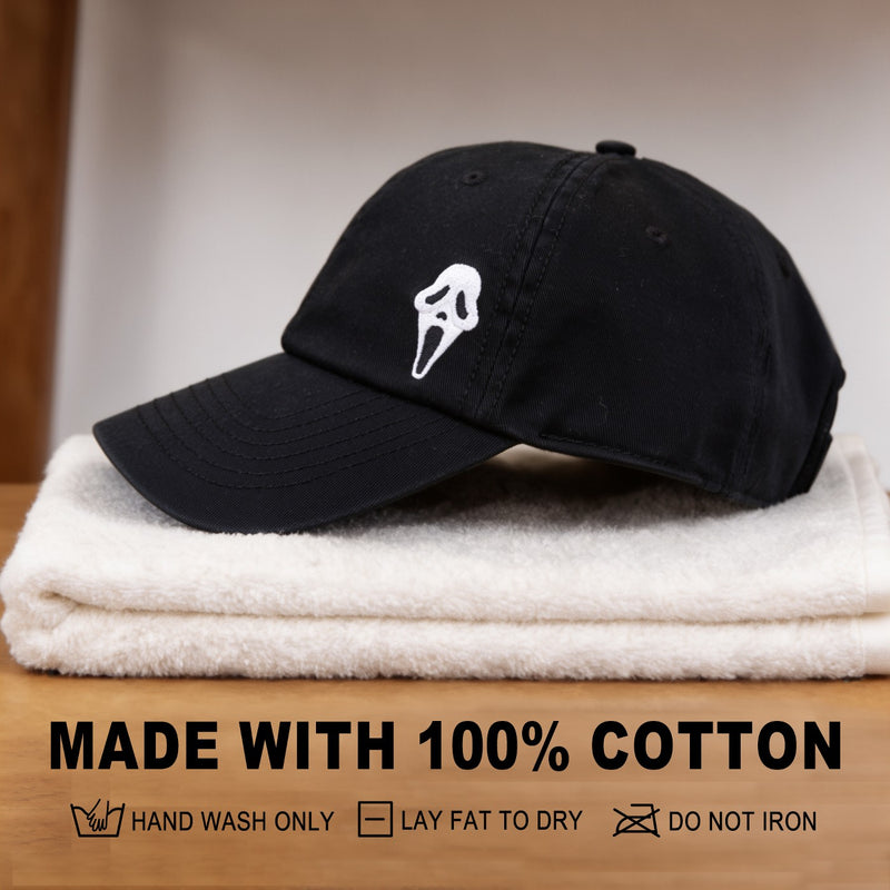 Ghost Face Embroidered Adjustable Baseball Cap