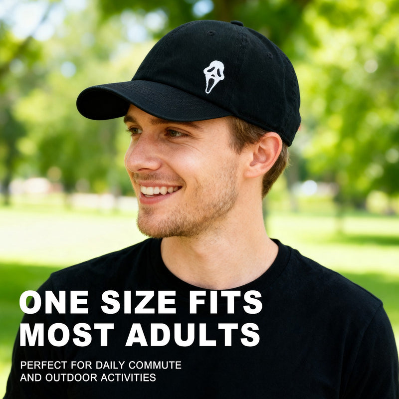Ghost Face Embroidered Adjustable Baseball Cap