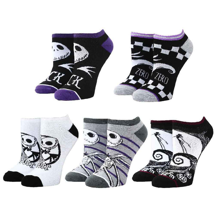 Bioworld The Nightmare Before Christmas Ankle Socks, 5 Pairs