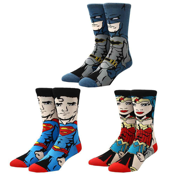 Bioworld DC Comics Justice League Mens Crew Socks, 3 Pairs