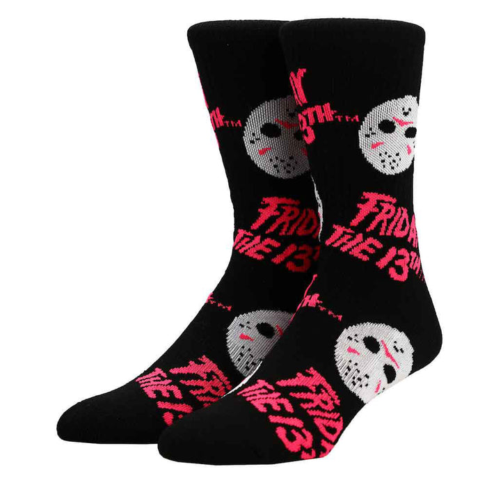 Friday The 13th Jason Mask Black Light Mens Crew Socks