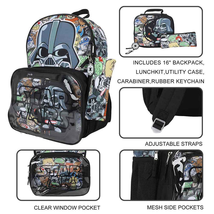 Bioworld Star Wars Classic Youth Backpack, Set of 4 pieces