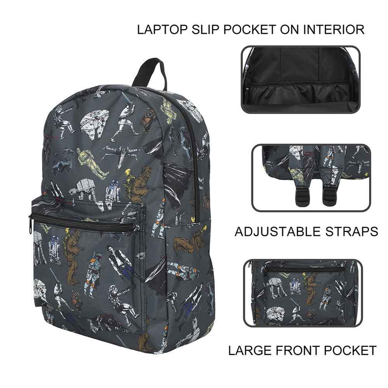 Bioworld Star Wars Multi Character Classic AOP Laptop Backpack