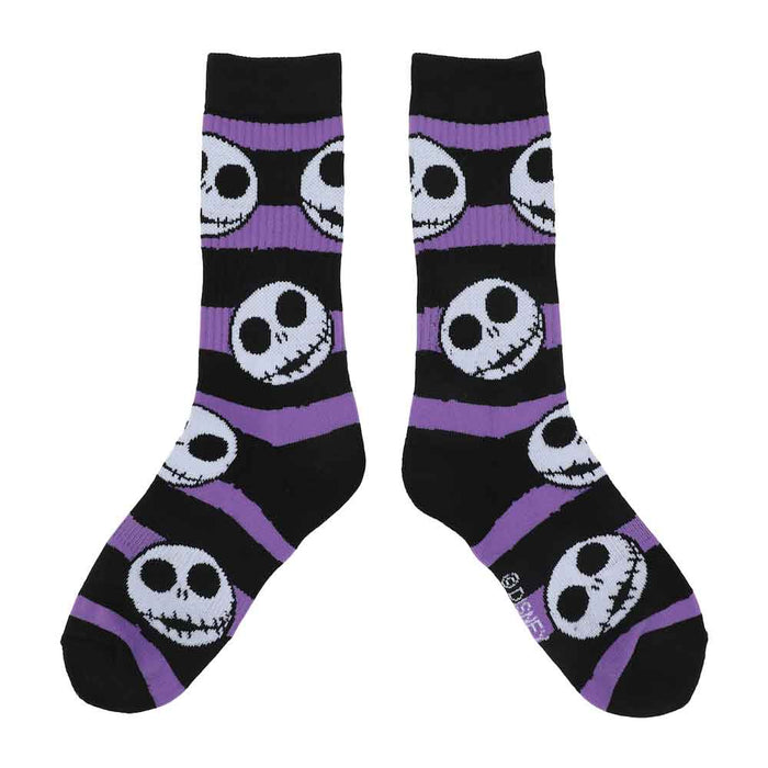 Bioworld Nightmare Before Christmas Jack Black Light Mens Crew Sock