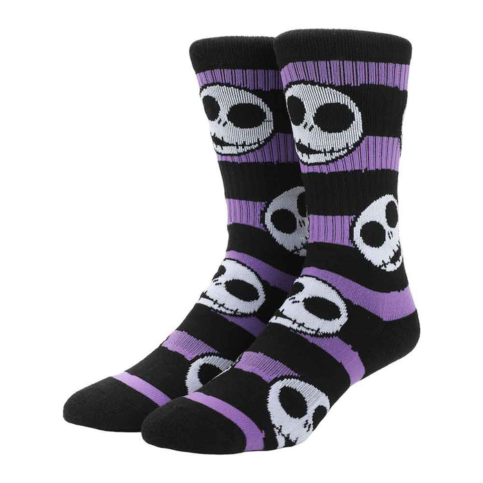 Bioworld Nightmare Before Christmas Jack Black Light Mens Crew Sock