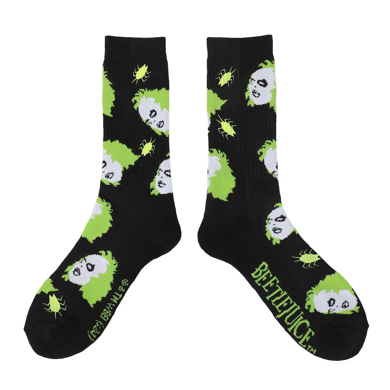 Beetlejuice UV Color-Changing Athletic Mens Crew Socks
