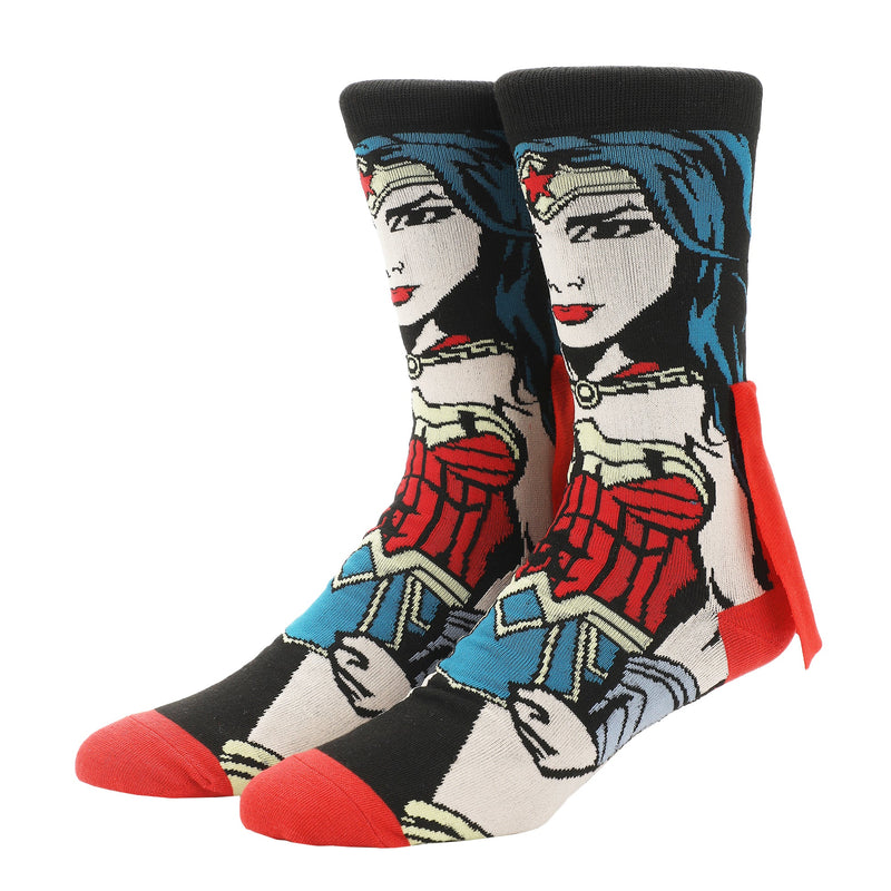 DC Comics Wonder Woman Cape Animigos 360 Men’s Crew Socks