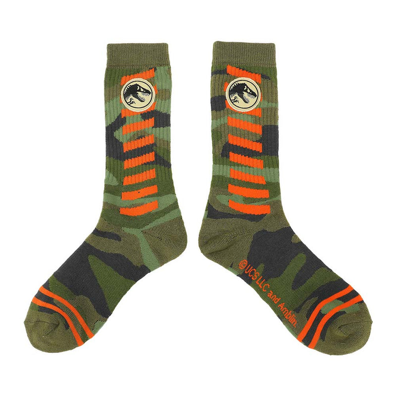 Jurassic Park Camo Woven Patch Crew Socks