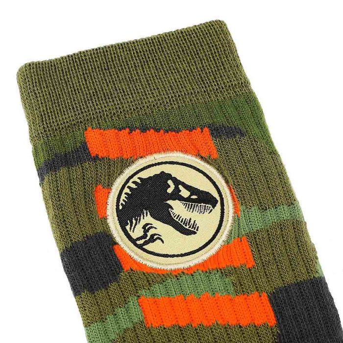 Jurassic Park Camo Woven Patch Crew Socks