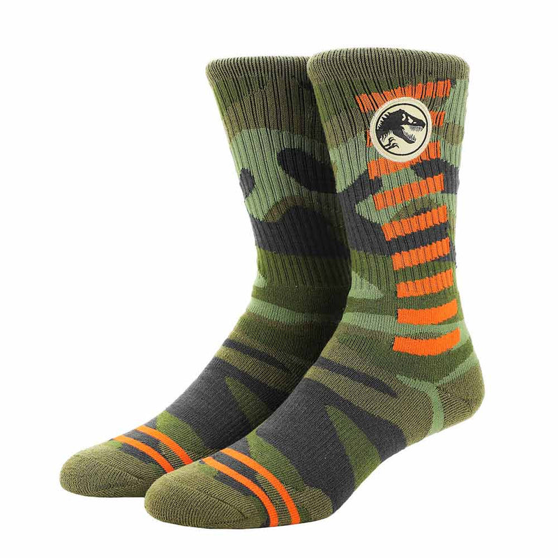 Jurassic Park Camo Woven Patch Crew Socks