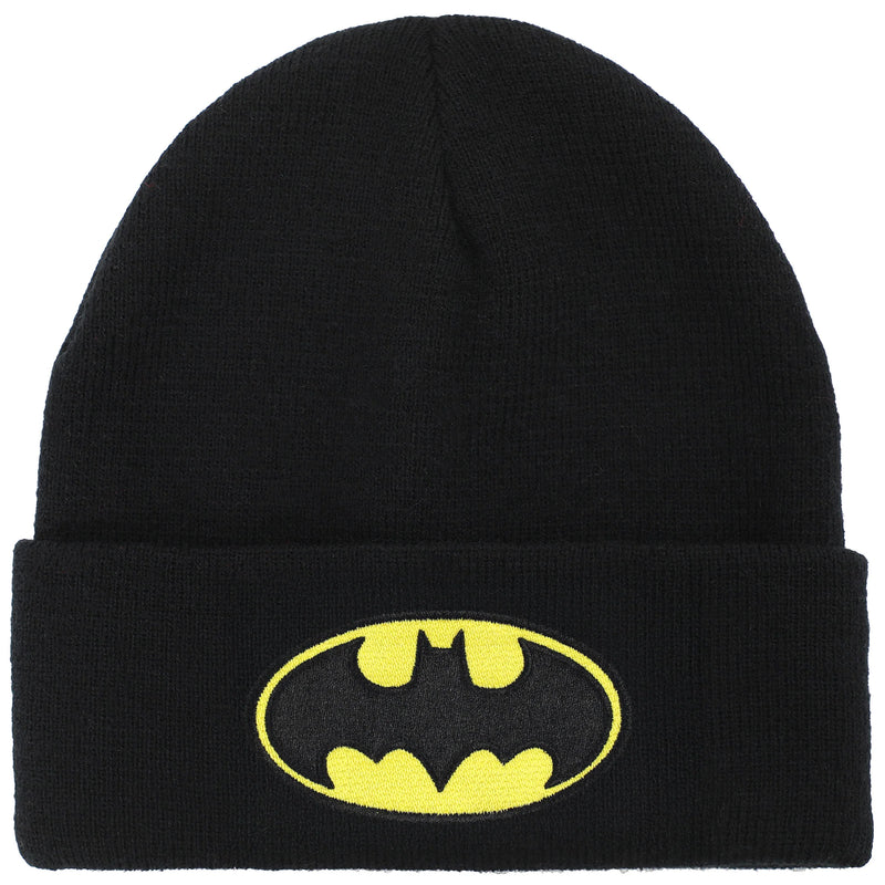 DC Comics Batman Logo Embroidered Black Cuff Beanie