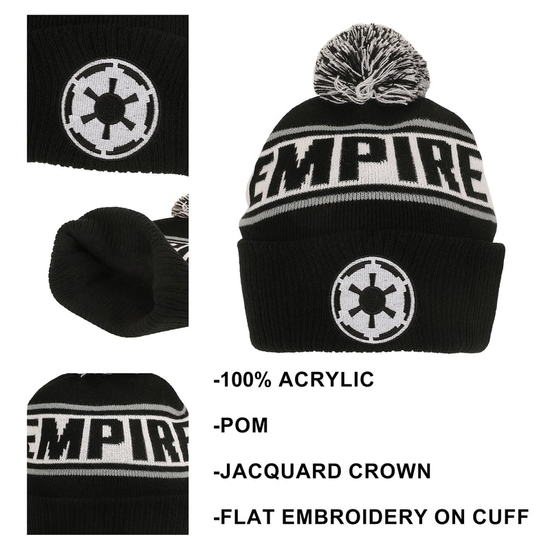 Star Wars Galactic Empire Black Cuff Pom Beanie