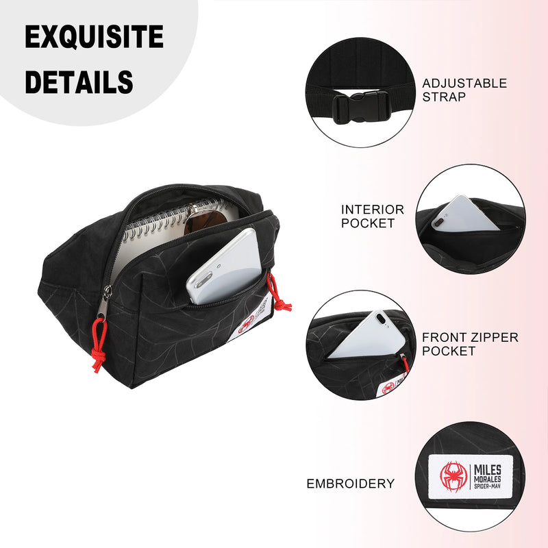 Marvel Spider-Man: Across The Spider-Verse Miles Morales Black Fanny Pack