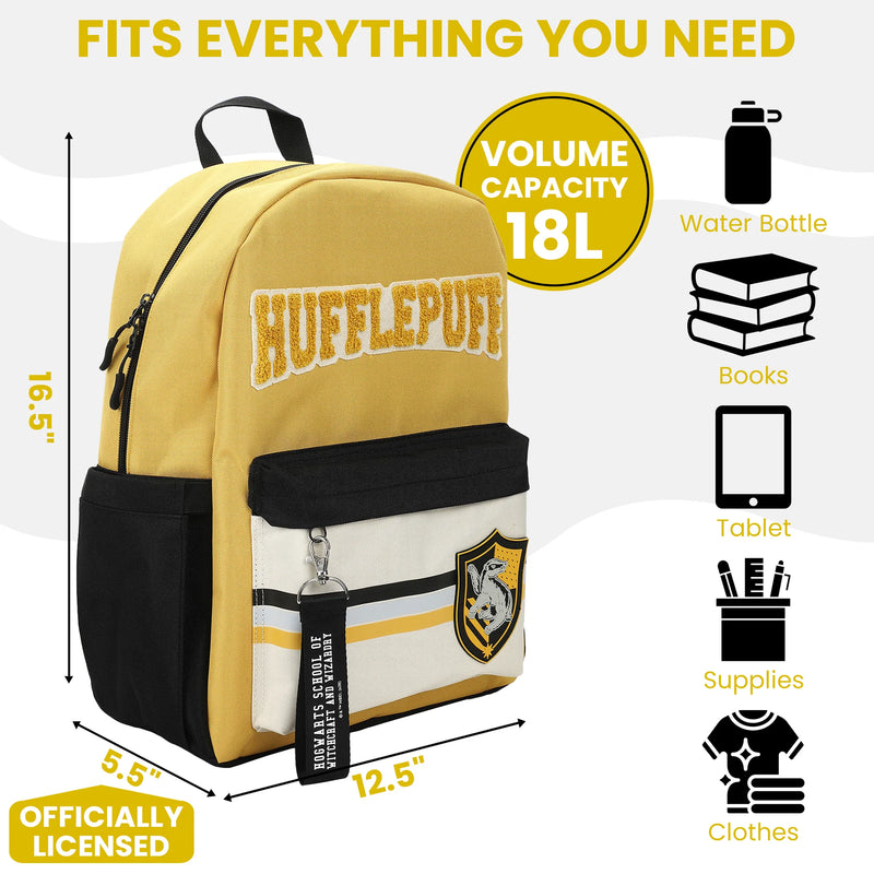 Harry Potter Hufflepuff Crest 16.5-Inch Backpack
