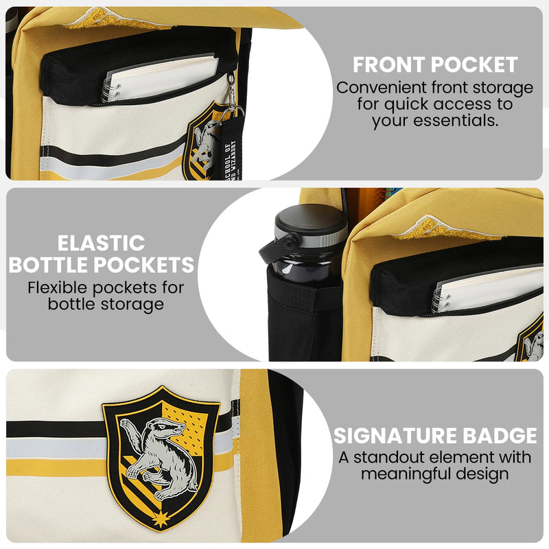 Harry Potter Hufflepuff Crest 16.5-Inch Backpack