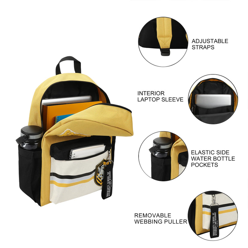 Harry Potter Hufflepuff Crest 16.5-Inch Backpack