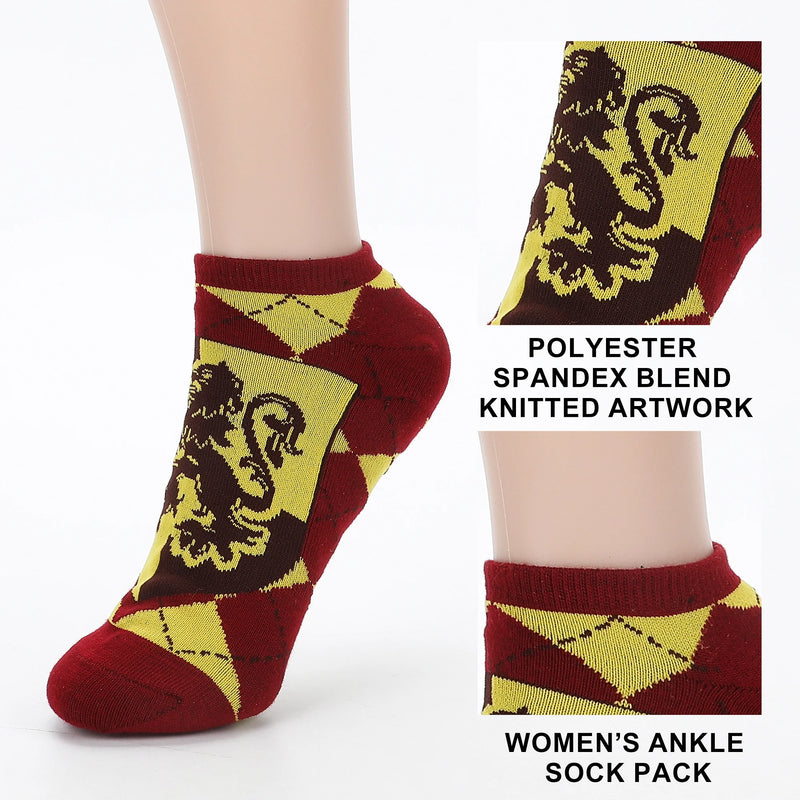 Harry Potter Gryffindor Women’s Ankle Socks – 5 Pair Pack