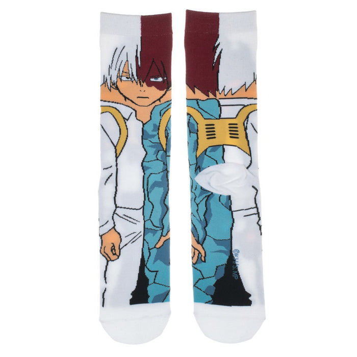 Bioworld My Hero Academia Todoroki Animigos 360 Character Mens Crew Socks