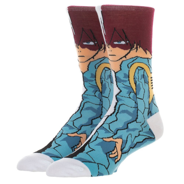 Bioworld My Hero Academia Todoroki Animigos 360 Character Mens Crew Socks