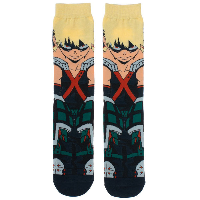 Bioworld My Hero Academia Bakugo Animigos 360 Character Mens Crew Socks