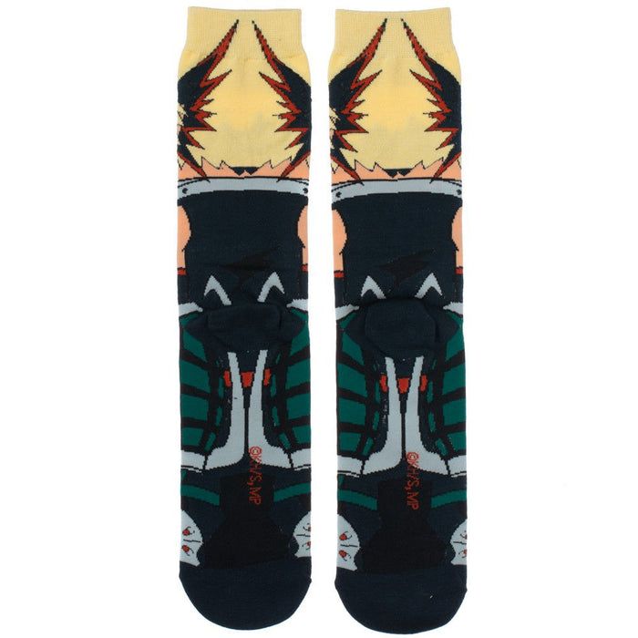 Bioworld My Hero Academia Bakugo Animigos 360 Character Mens Crew Socks