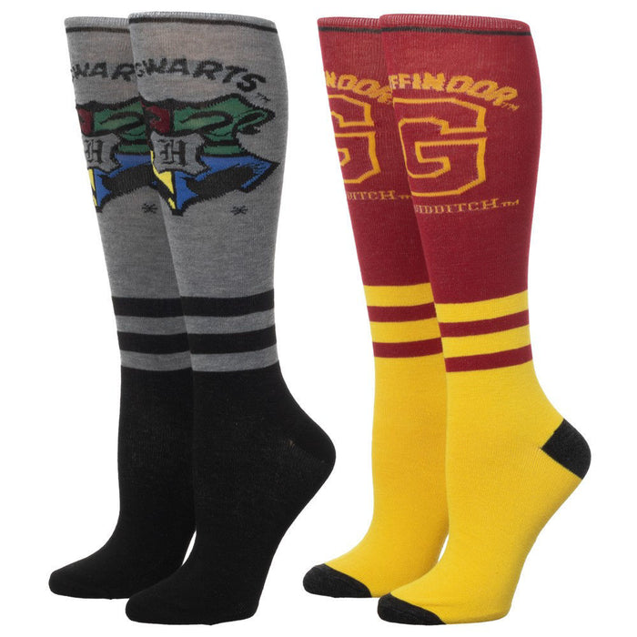 Bioworld Harry Potter Gryffindor Womens Knee High Socks, 2 Pair