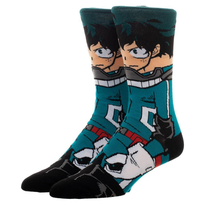 Bioworld My Hero Academia Izuku Animigos 360 Character Mens Crew Socks