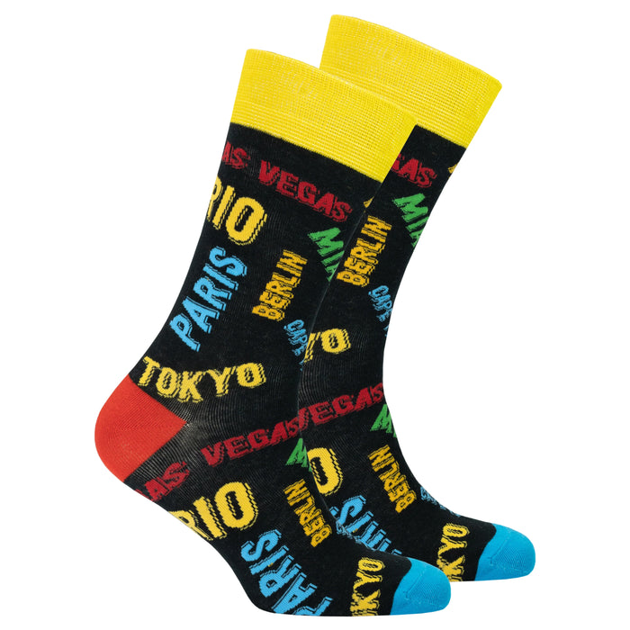 Socks n Socks Cities Mens Crew Socks