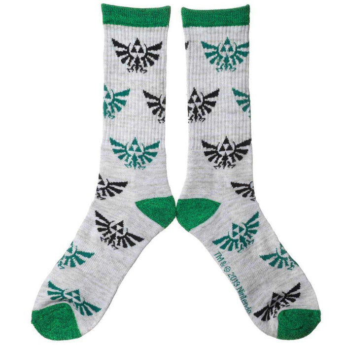 Bioworld Zelda Hyrule Triforce Logo Mens Crew Socks