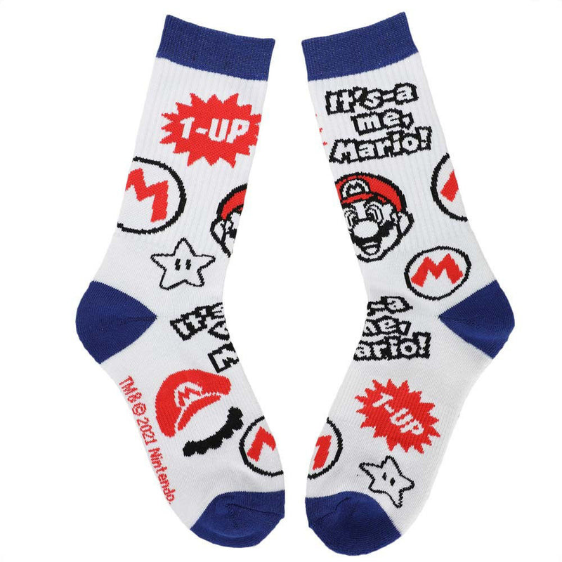 Bioworld Super Mario Icon Toss Mens Crew Socks