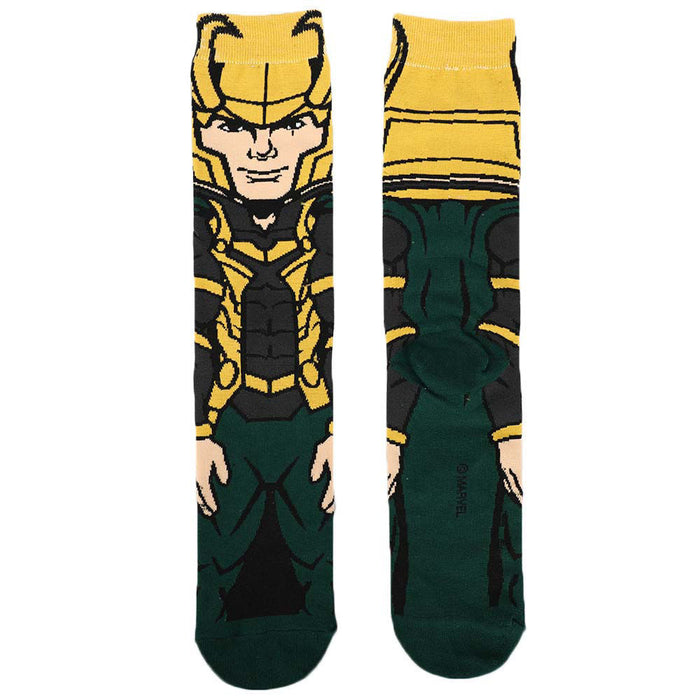 Bioworld Marvel Loki Animigos 360 Mens Crew Socks