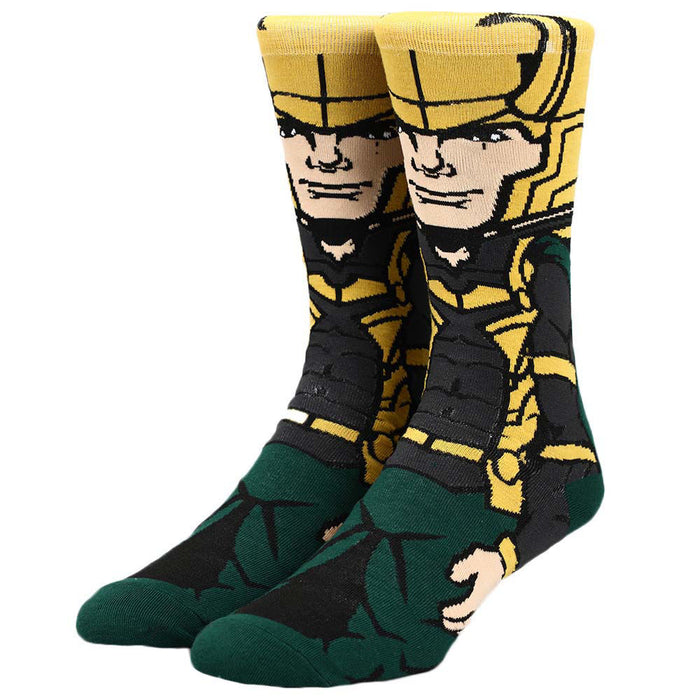 Bioworld Marvel Loki Animigos 360 Mens Crew Socks