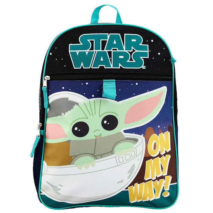 Bioworld Star Wars The Mandalorian Grogu On My Way Backpack, Set of 6 pieces