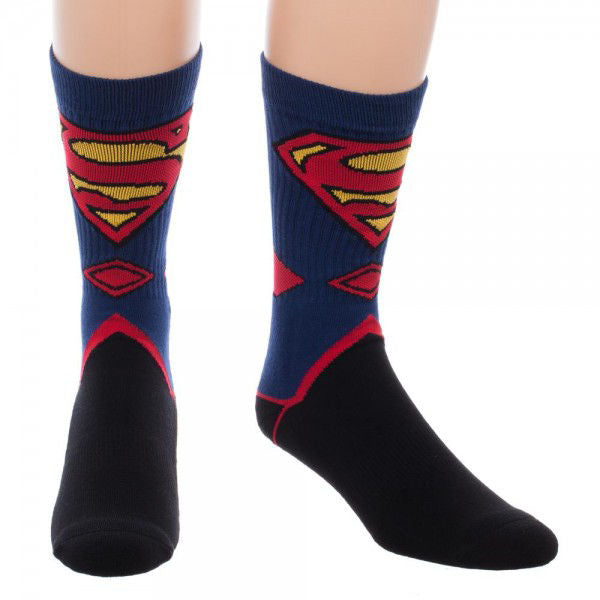 Bioworld DC Comics Superman Suit Up Mens Crew Socks