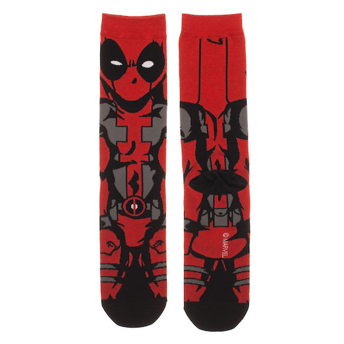 Bioworld Marvel Deadpool Animigos 360 Mens Crew Socks