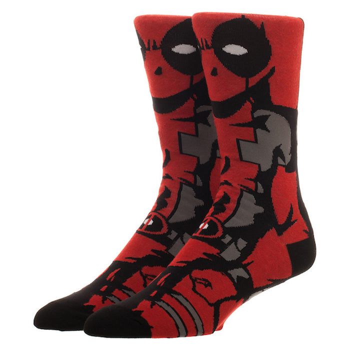 Bioworld Marvel Deadpool Animigos 360 Mens Crew Socks