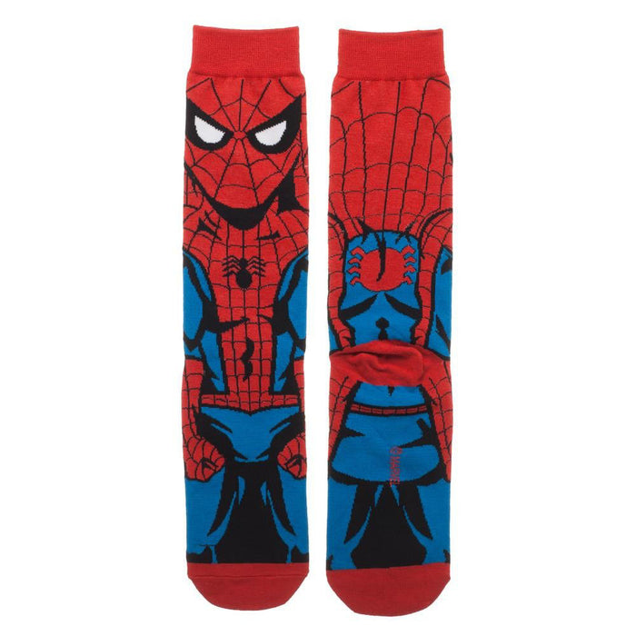 Bioworld Marvel Spiderman Animigos 360 Mens Crew Socks