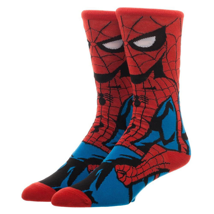 Bioworld Marvel Spiderman Animigos 360 Mens Crew Socks