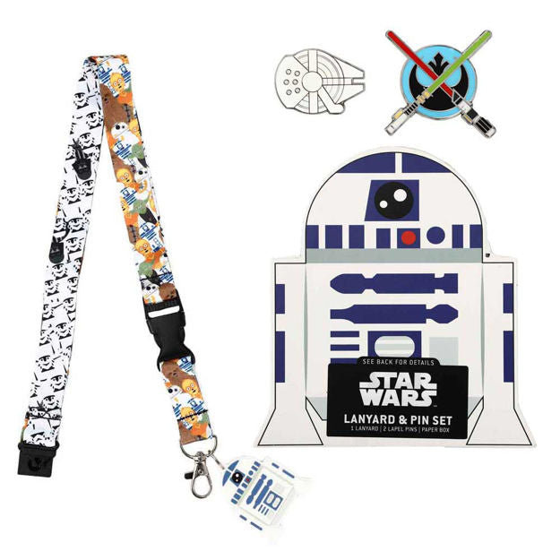 Bioworld Star Wars Rebel Empire Lapel Pins & Lanyard, Set of 3 pieces