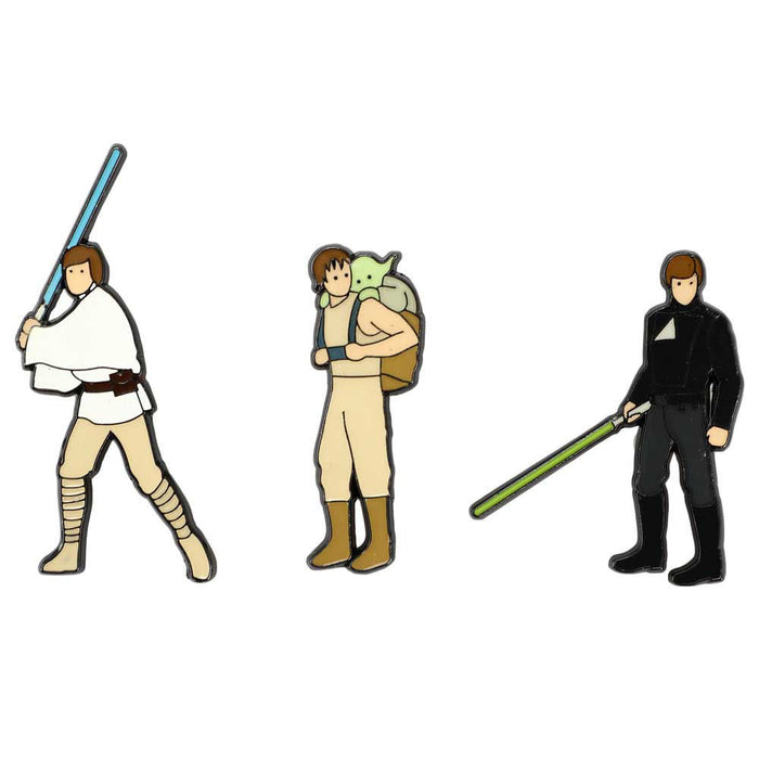 Bioworld Star Wars Luke Skywalker Jedi Story Lapel Pins, Set of 3 pieces