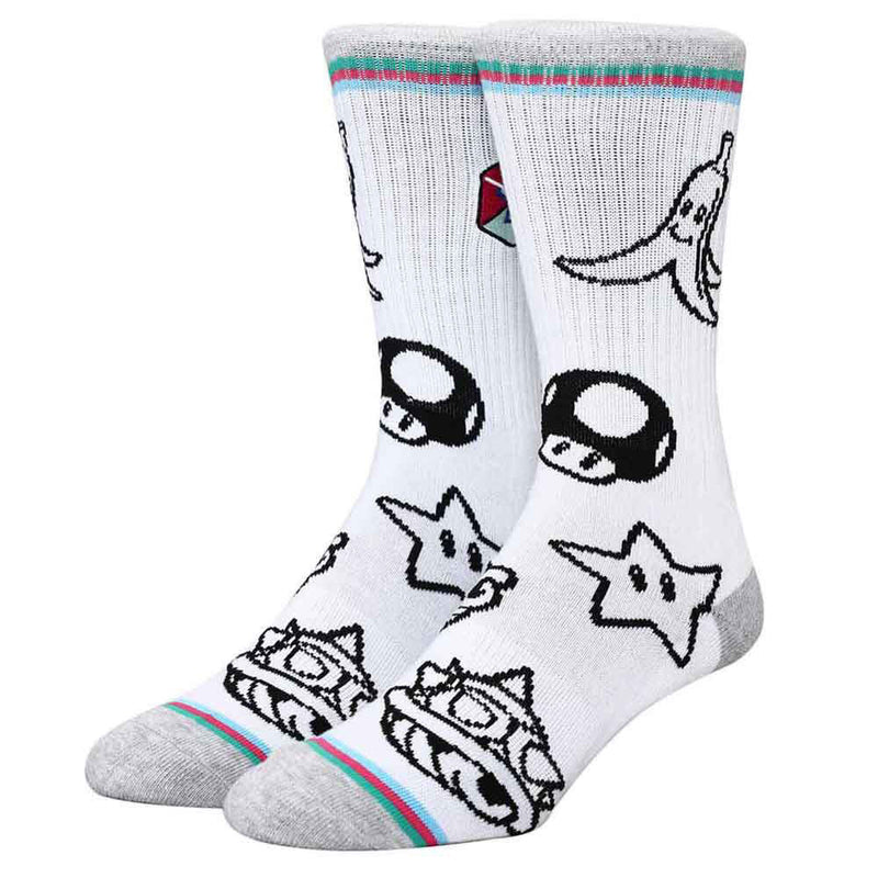 Bioworld Super Mario Cart Embroidered Mens Crew Socks