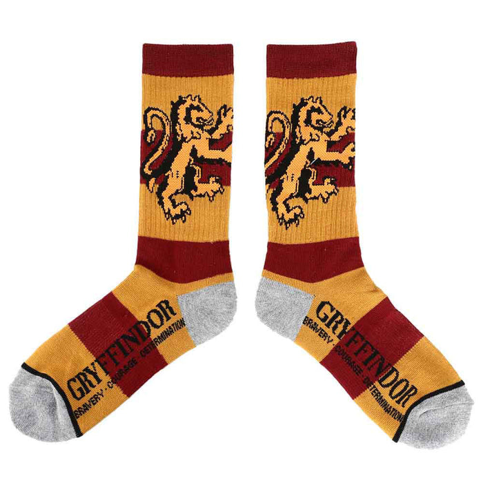 Bioworld Harry Potter Gryffindor Rugby Stripe Mens Crew Socks