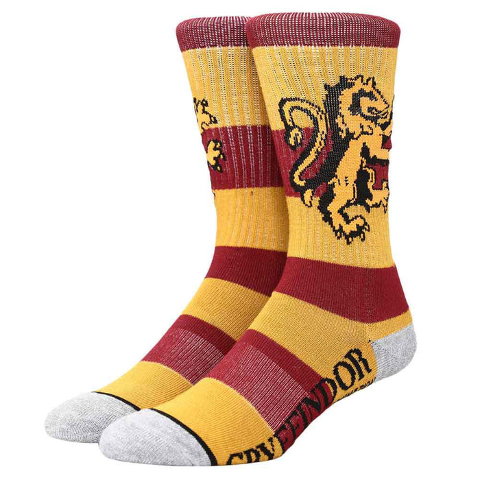 Bioworld Harry Potter Gryffindor Rugby Stripe Mens Crew Socks