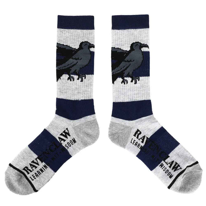 Bioworld Harry Potter Ravenclaw Rugby Stripe Mens Crew Socks