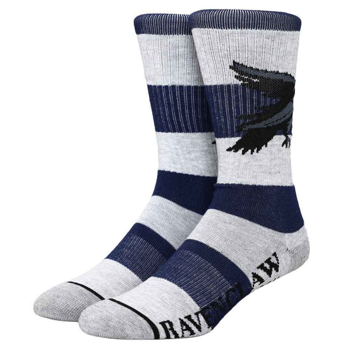 Bioworld Harry Potter Ravenclaw Rugby Stripe Mens Crew Socks