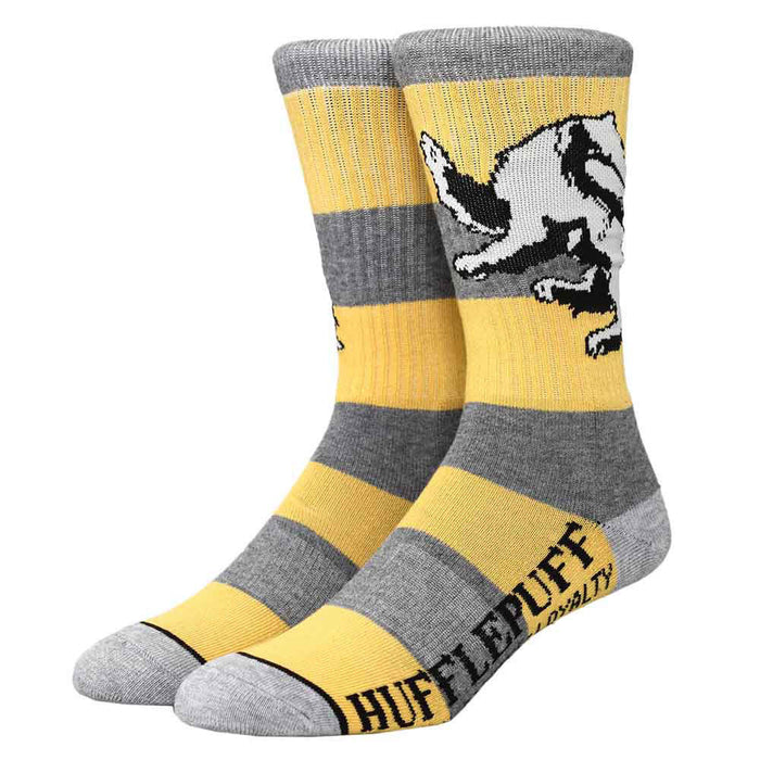 Bioworld Harry Potter Hufflepuff Rugby Stripe Mens Crew Socks